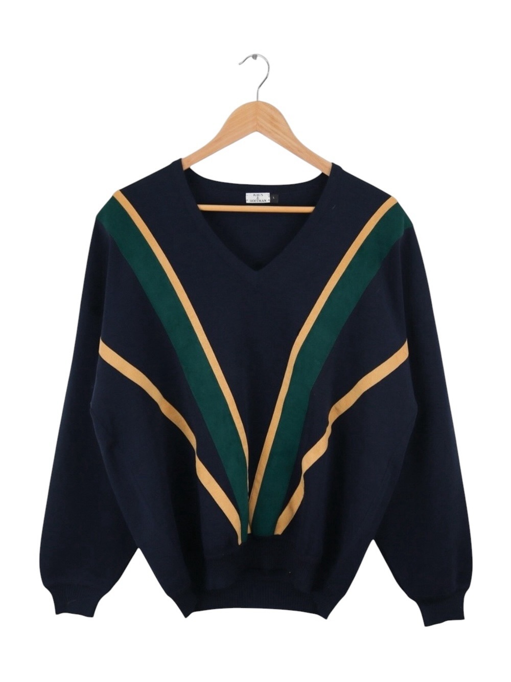 Vintage Maus & Hoffman Men's Designer Sweater‎ Size Large Wool Suede V-Neck